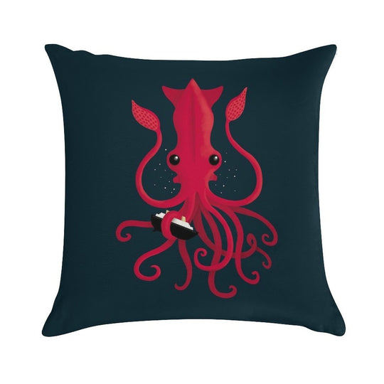 Kraken Attaken Soft Washable Throw Pillow