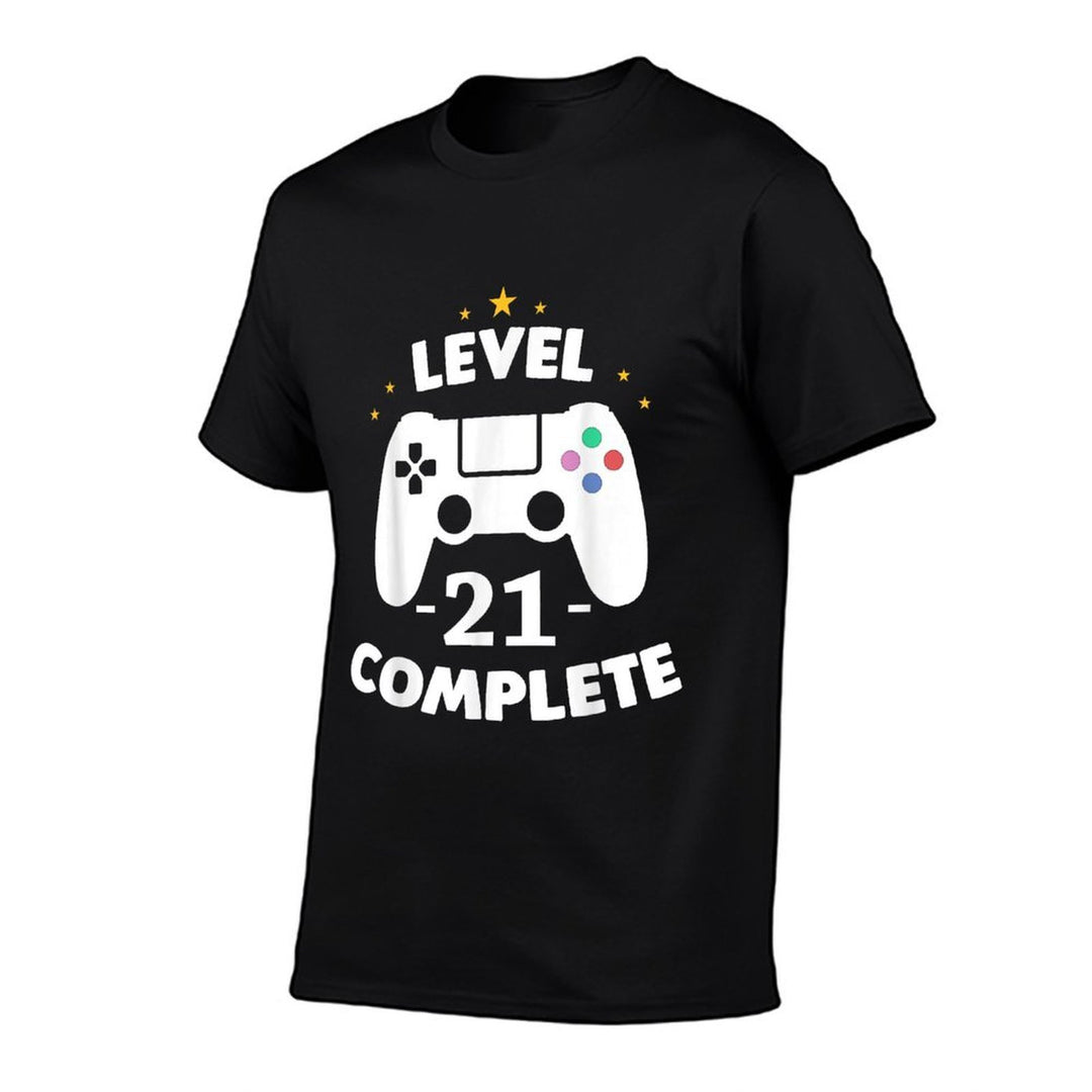 Level 21 Complete Gamer Twenty First Birthday Party  Summer-ready Fabric T-Shirt