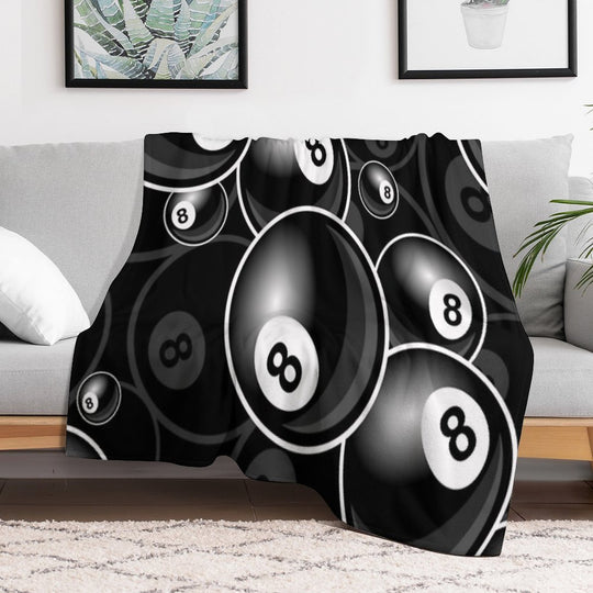 Billiards Black 8 Ball 8-Ball Black And White Durable Throw Blanket