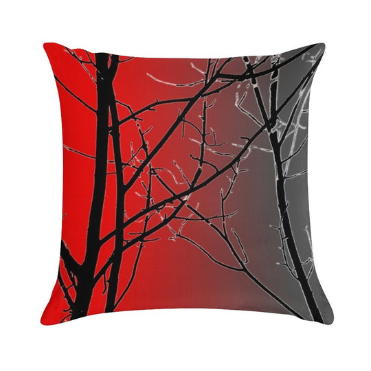 Red And Gray Soft Shrink-Resistant Throw Pillow