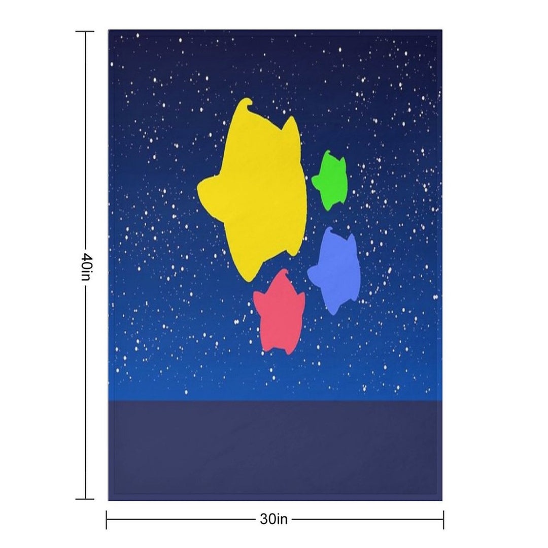 Lumas (Yellow, Red, Blue, Green) Machine-washable Throw Blanket