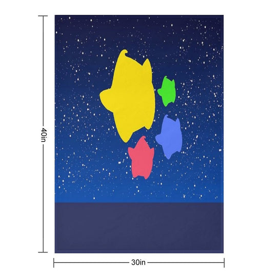 Lumas (Yellow, Red, Blue, Green) Machine-washable Throw Blanket