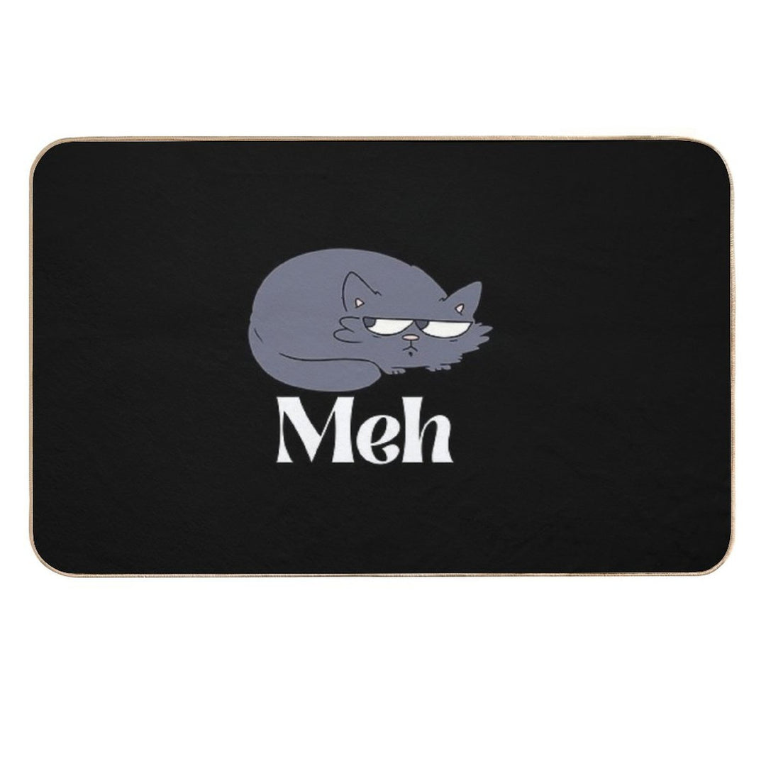 Funny Meh Cat  Anti-Trip Bath Mat