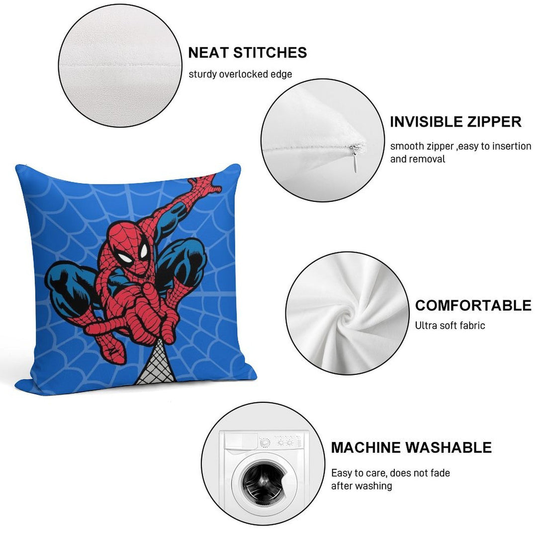 Spider Superhero Soft Washable Throw Pillow