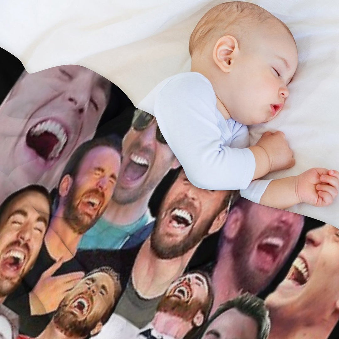Chris Evans Laughing Machine-washable Throw Blanket