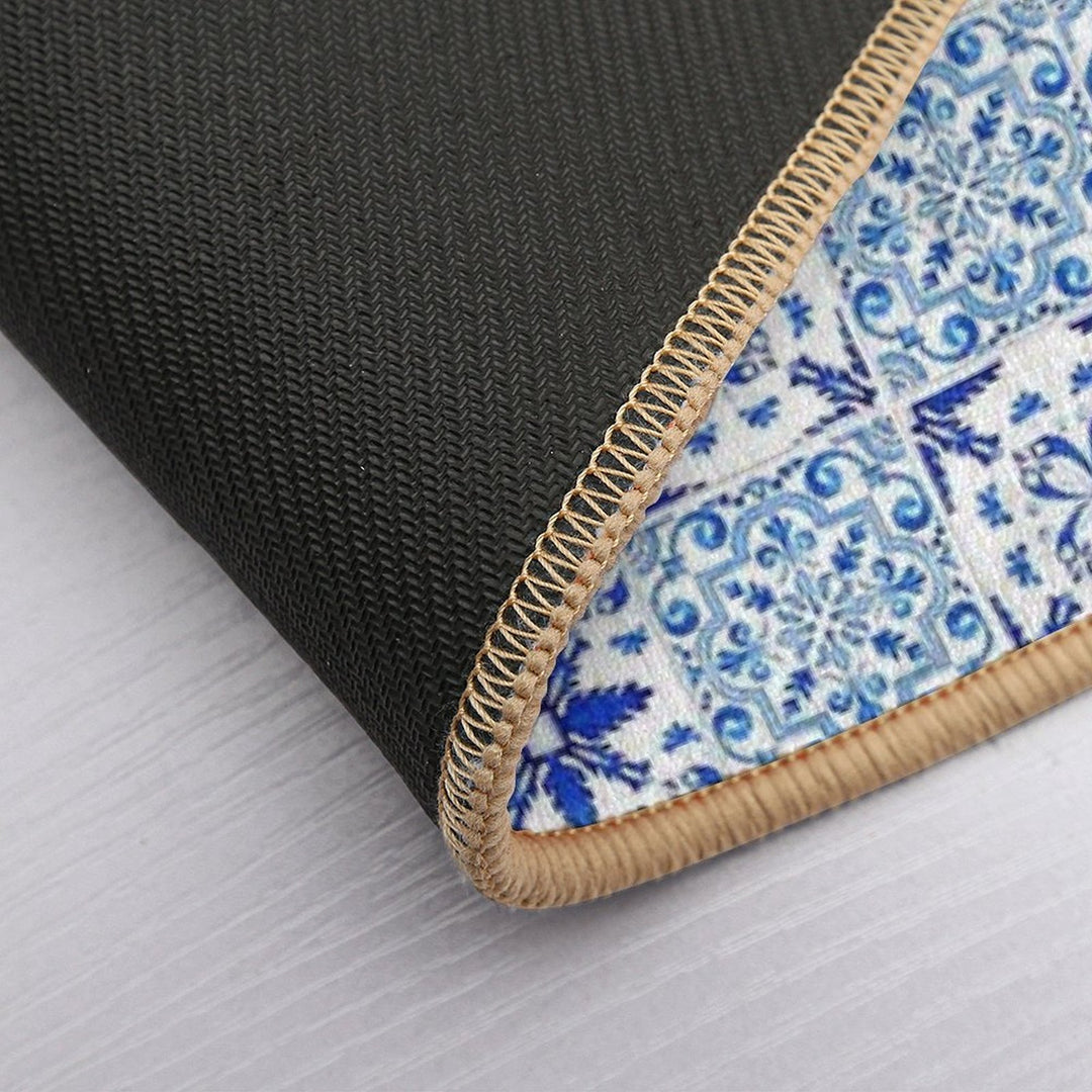 Mediterranean Mosaic Tiles  Azulejo  Non-Slip Bath Mat