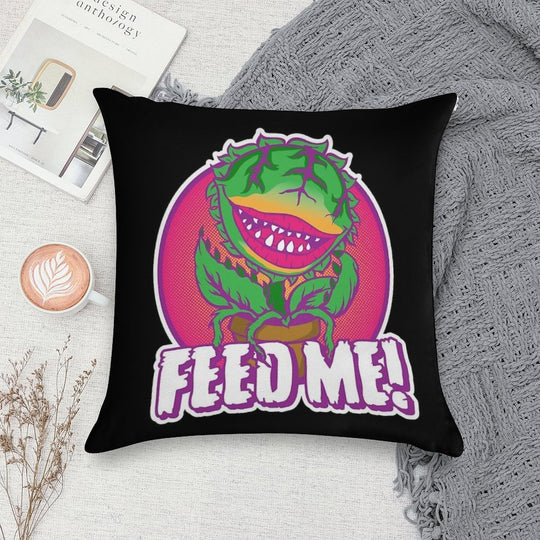 Feed Me Soft Hidden Zipper Throw Pillow