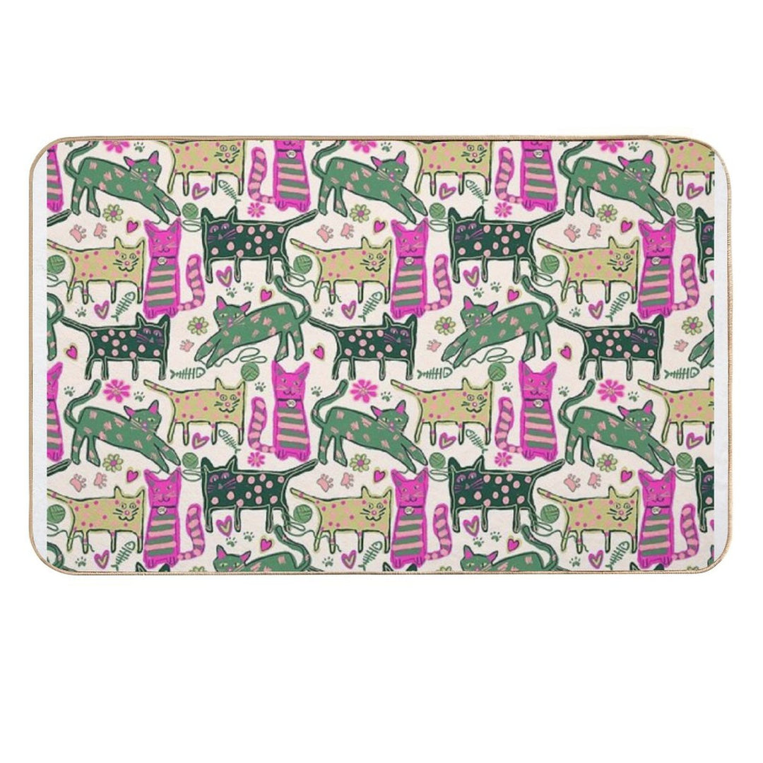 Playful Cats  Non-Slip Bath Mat
