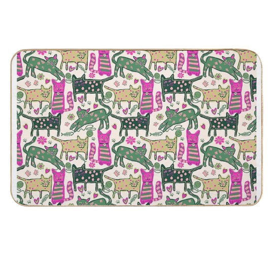 Playful Cats  Non-Slip Bath Mat