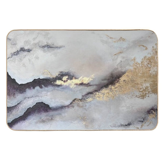 Golden Mist – Abstract Luxury Texture  Repositionable Bath Mat