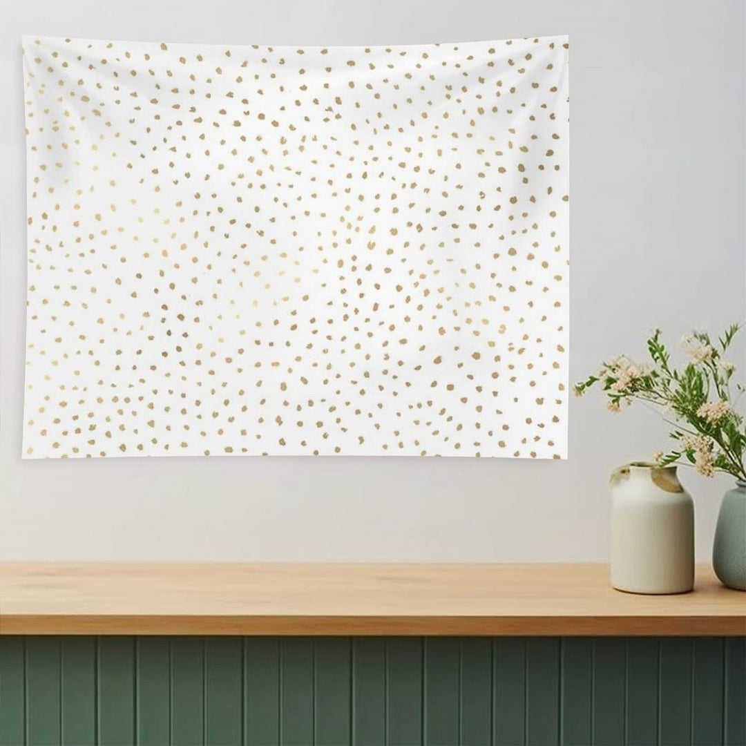 Dotted Gold And White Tapestry
