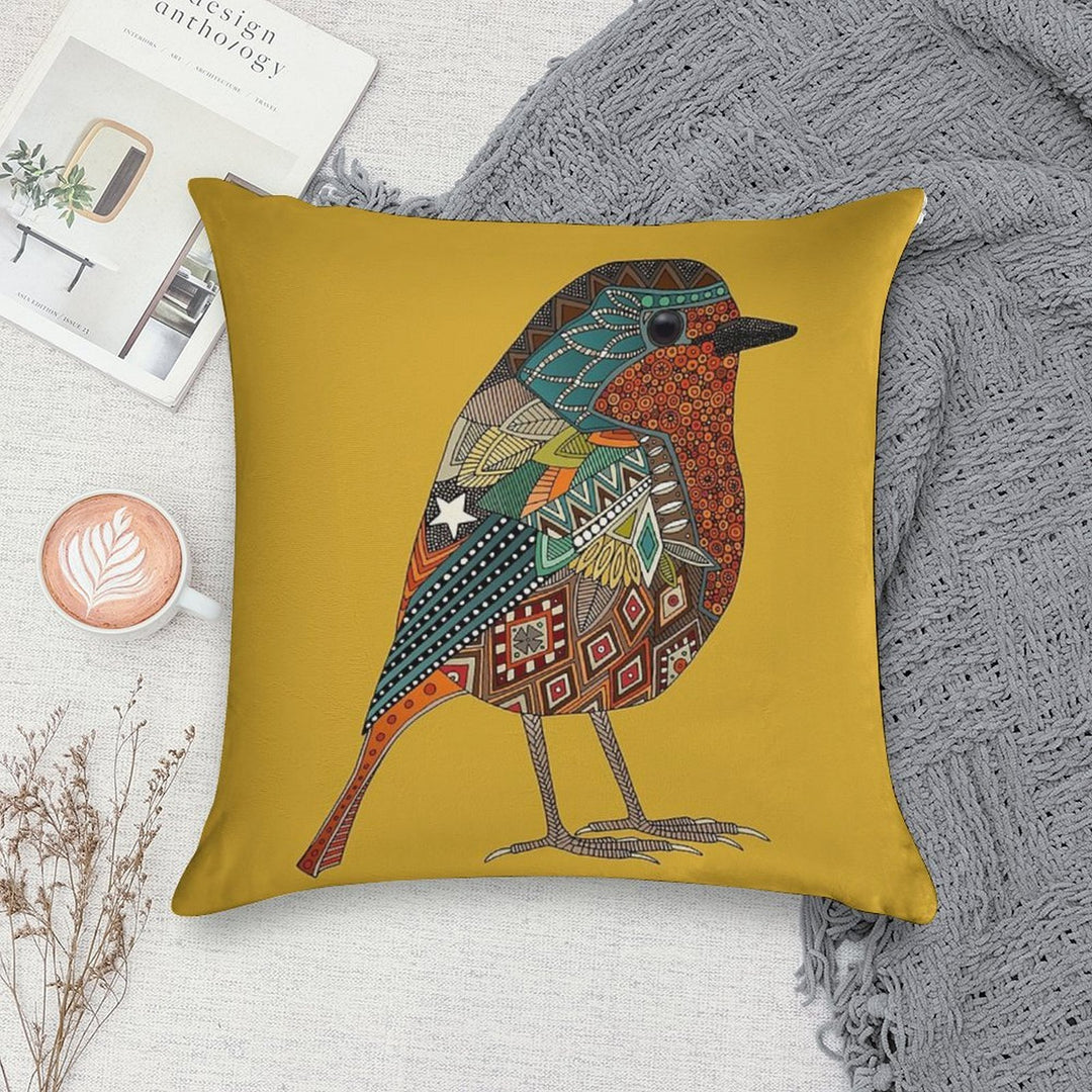 Robin Gold Soft Luxury Feel Throw Pillow