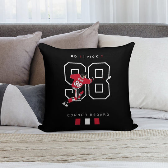 Connor Bedard Draft Art Soft Gift Ready Throw Pillow
