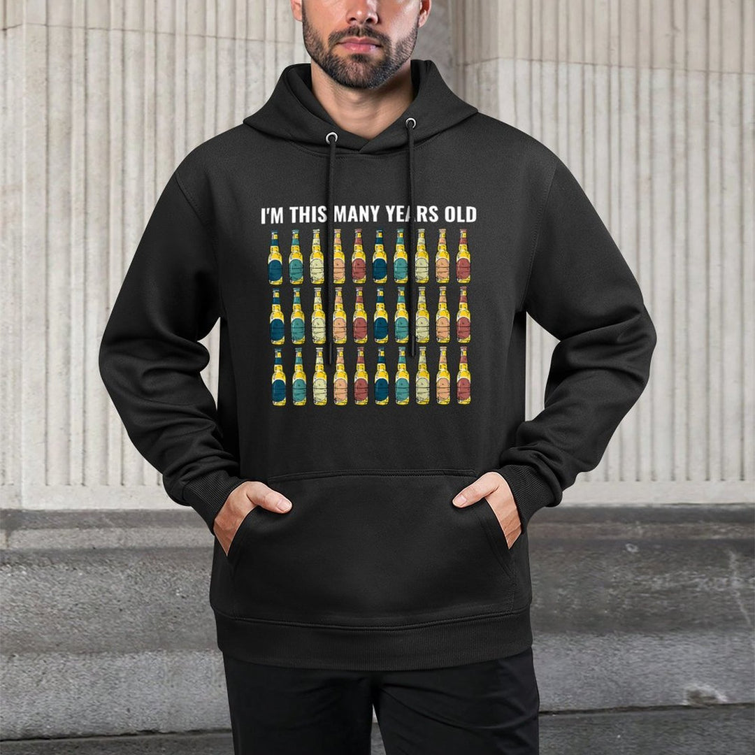 I'm This Many Years Old Beer 30th Birthday Gift Medium-Weight Fabric Hoodie