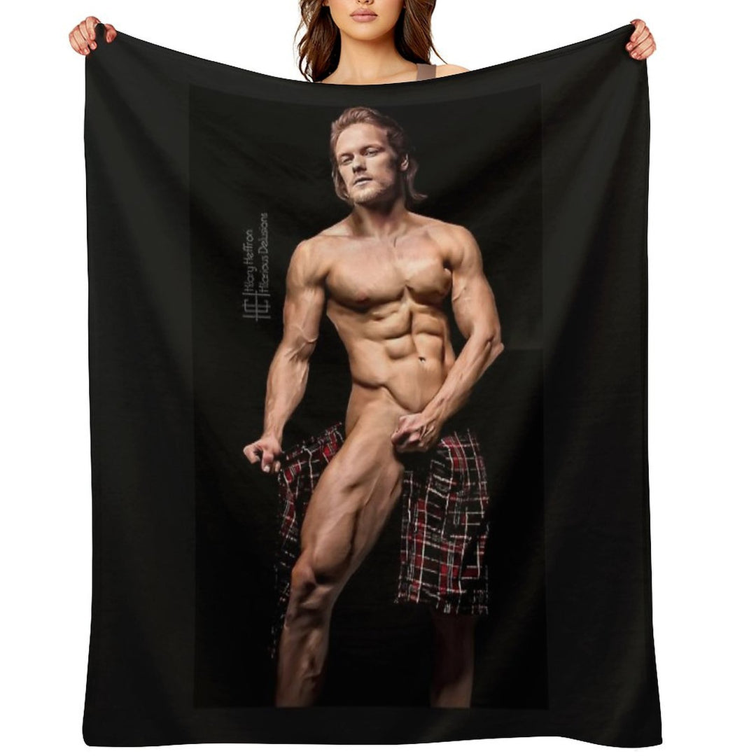 Sam Heughan Machine-washable Throw Blanket