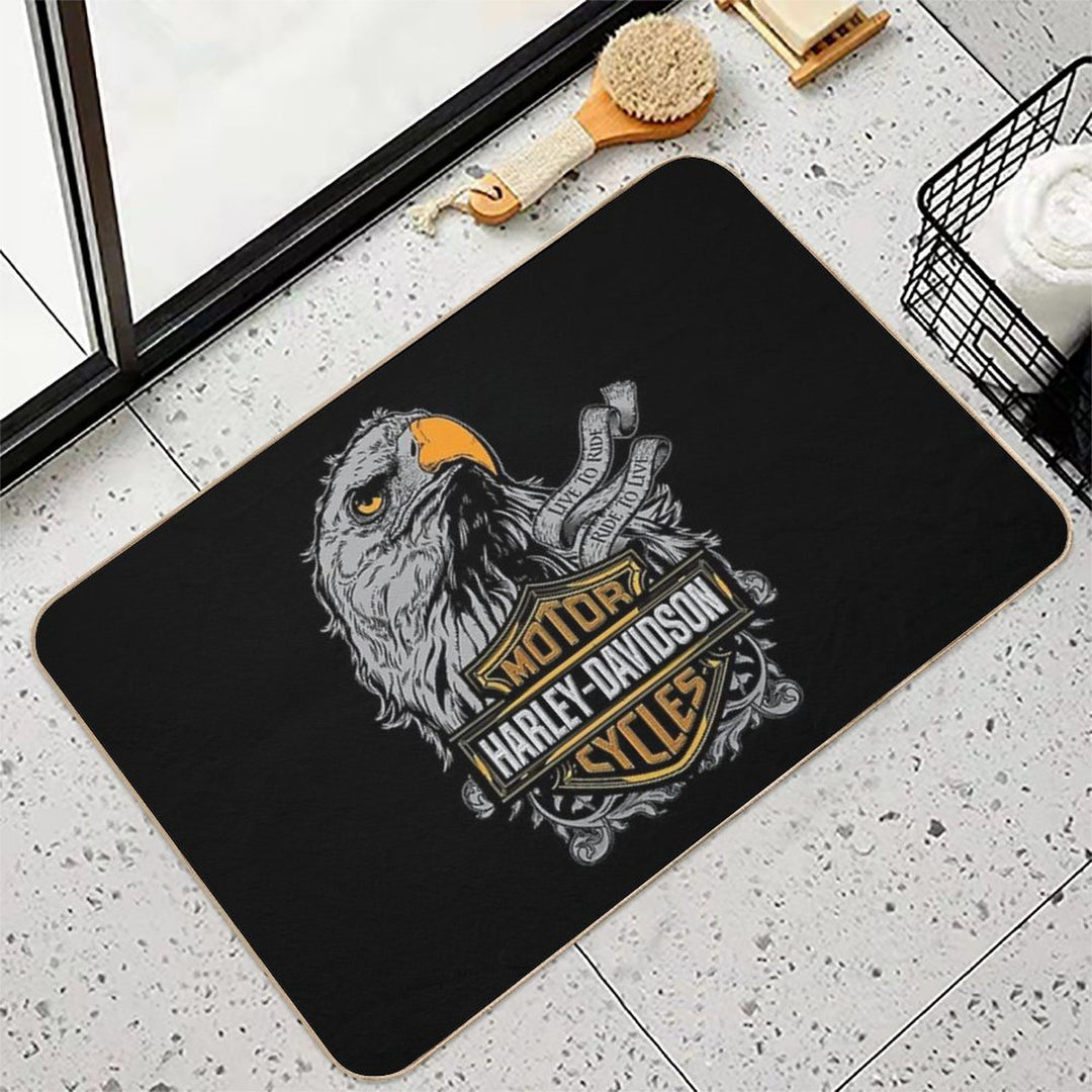 Halftone Vintage Essence, Timeless Motorcycle Spirit  Slip-Resistant Bath Mat