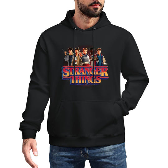 Stranger Things Season 5 Main Crew 80s Style Group Logo Easy Care Hoodie