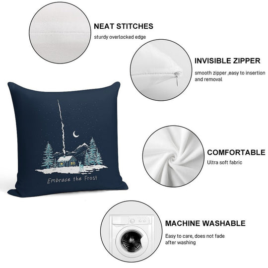 Embrace The Frost Soft Bedroom Essential Throw Pillow