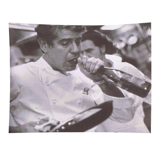 Cook And Open Beer - Anthony Bourdain Tapestry
