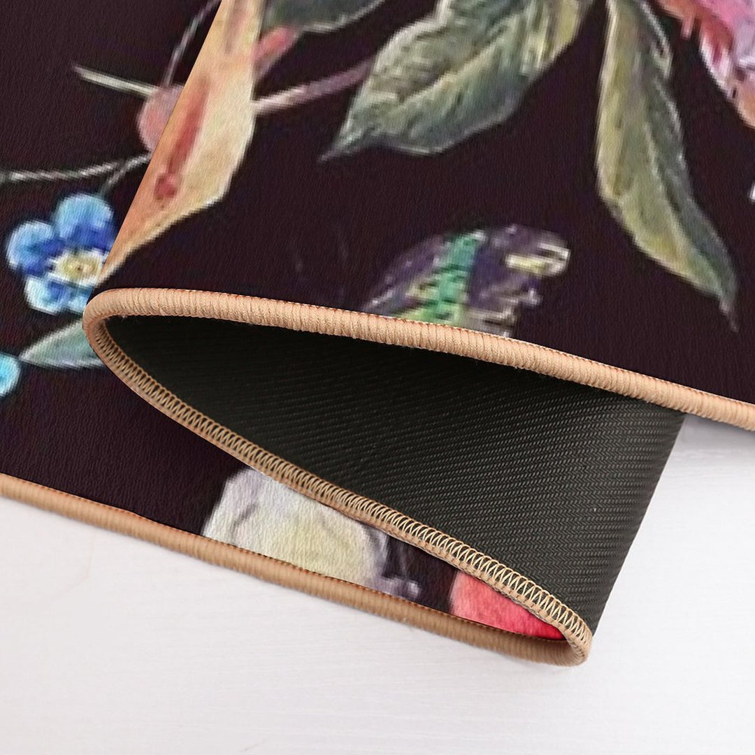 Watercolor Sugar Skull And Flower  Toxin-Free Bath Mat