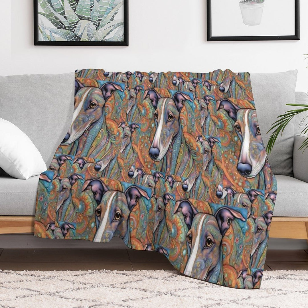 Paisley Hounds Machine-washable Throw Blanket
