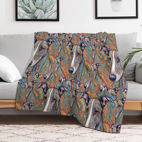 Paisley Hounds Machine-washable Throw Blanket