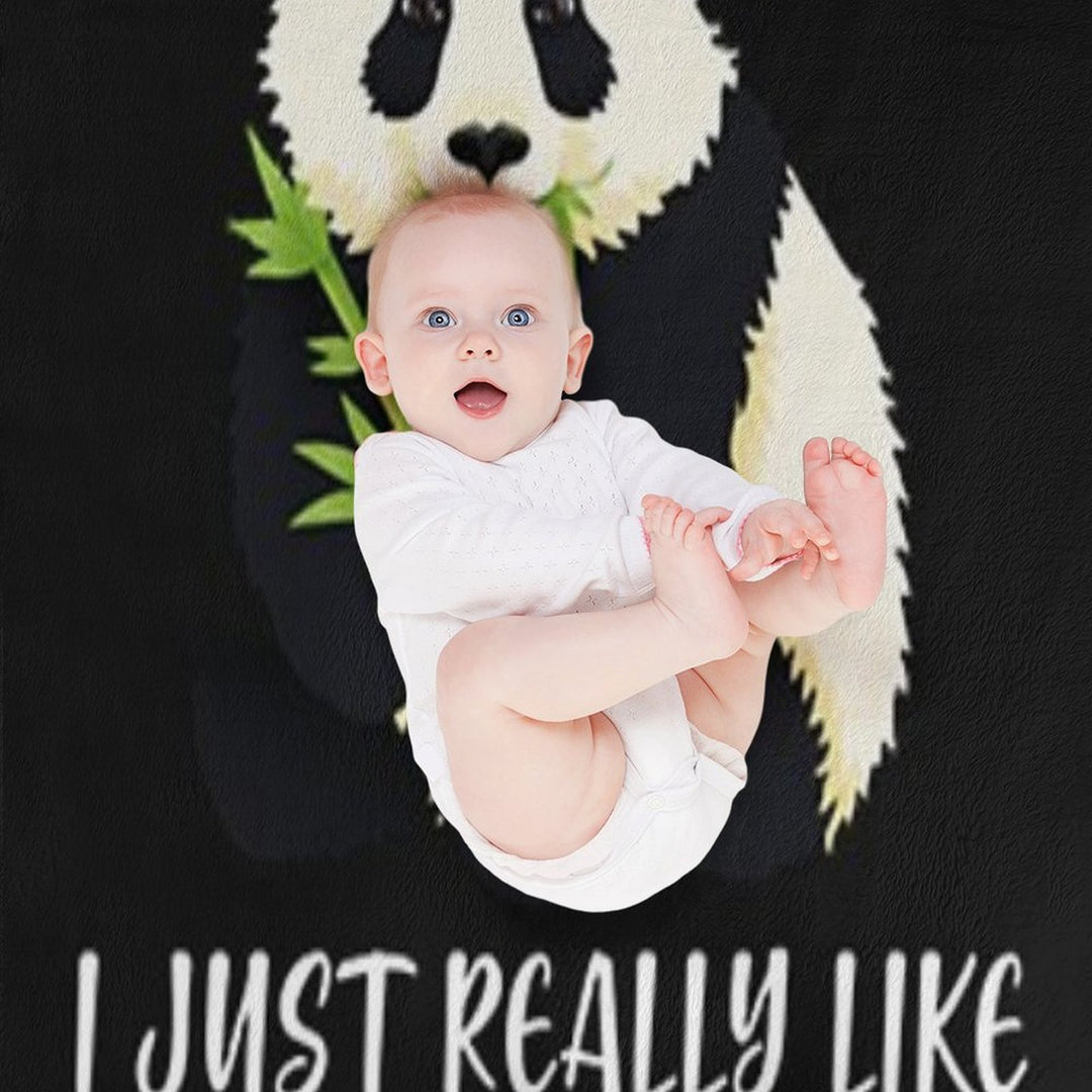 I Just Really Like Pandas, OK Eco-conscious Throw Blanket