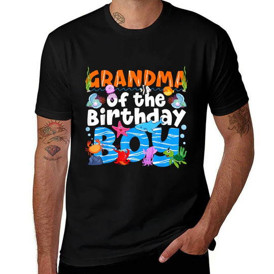 Grandma Under Sea Birthday Party Ocean Sea Animals Themed  Lightweight T-Shirt