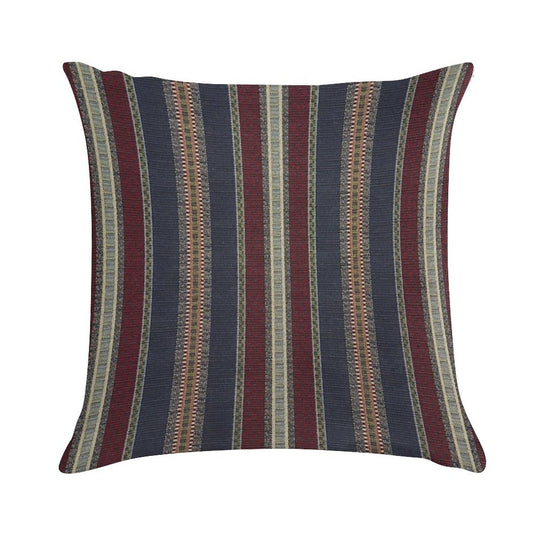 Navy Stripe Burgundy And Dark Blue Country Tapestry Soft Anti-Pilling Throw Pillow
