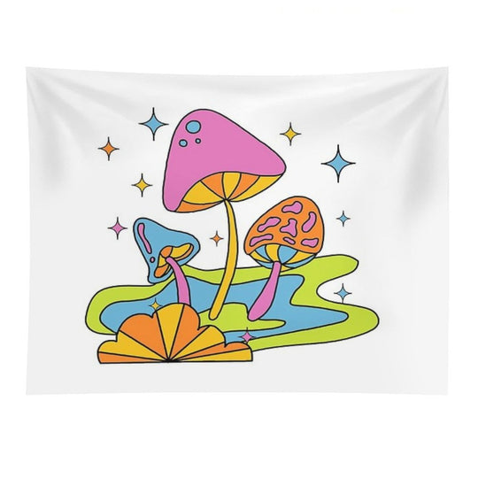 Groovy Psychedelic Mushrooms Tapestry