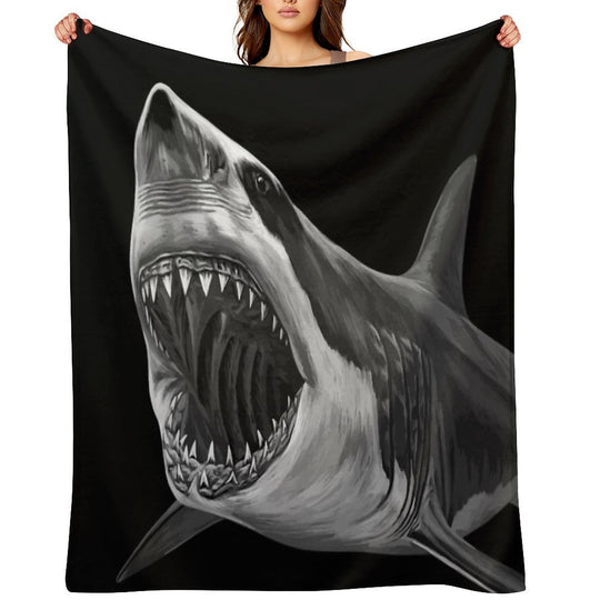 Great White Shark Premium Throw Blanket