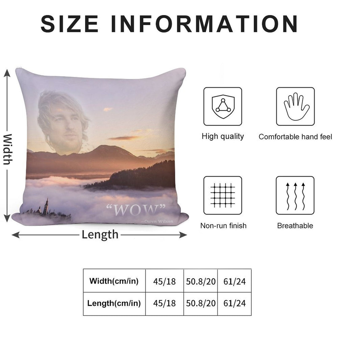 WOW - Owen Wilson Soft Bedroom Essential Throw Pillow