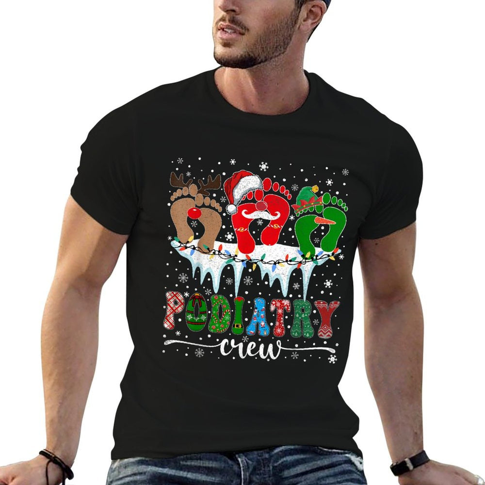 Christmas Footprint Doctor Podiatrist Podiatry Crew Xmas  Stretchy T-Shirt