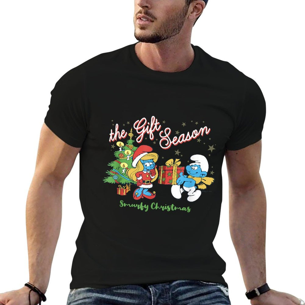 The Smurfs Christmas The Gift Season Smurfette  Jokey  Fade-proof Color T-Shirt