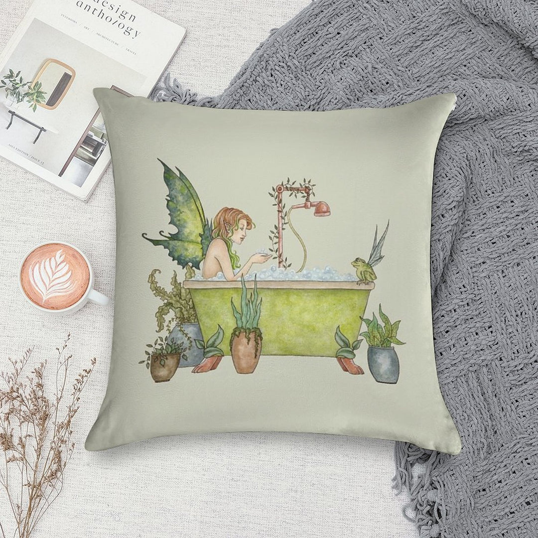 Fairies Love Bubble Baths Soft Reinforced Edging Throw Pillow