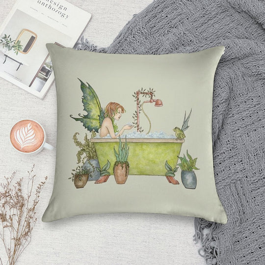 Fairies Love Bubble Baths Soft Reinforced Edging Throw Pillow