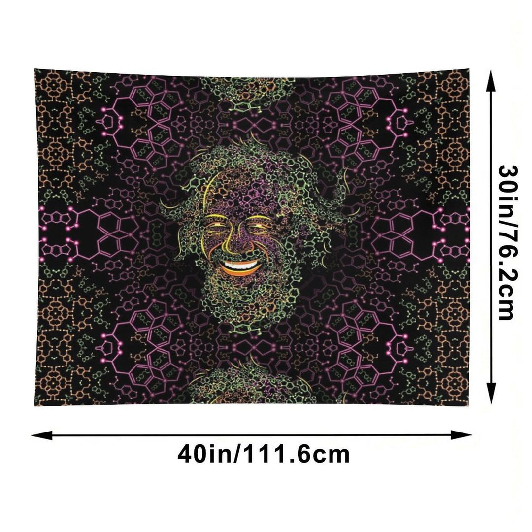 Alexander Shulgin MDMA And 2C-B Molecules Psychedelic Portrait Tapestry