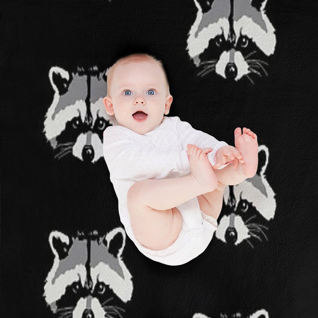 Raccoon Face Eco-conscious Throw Blanket
