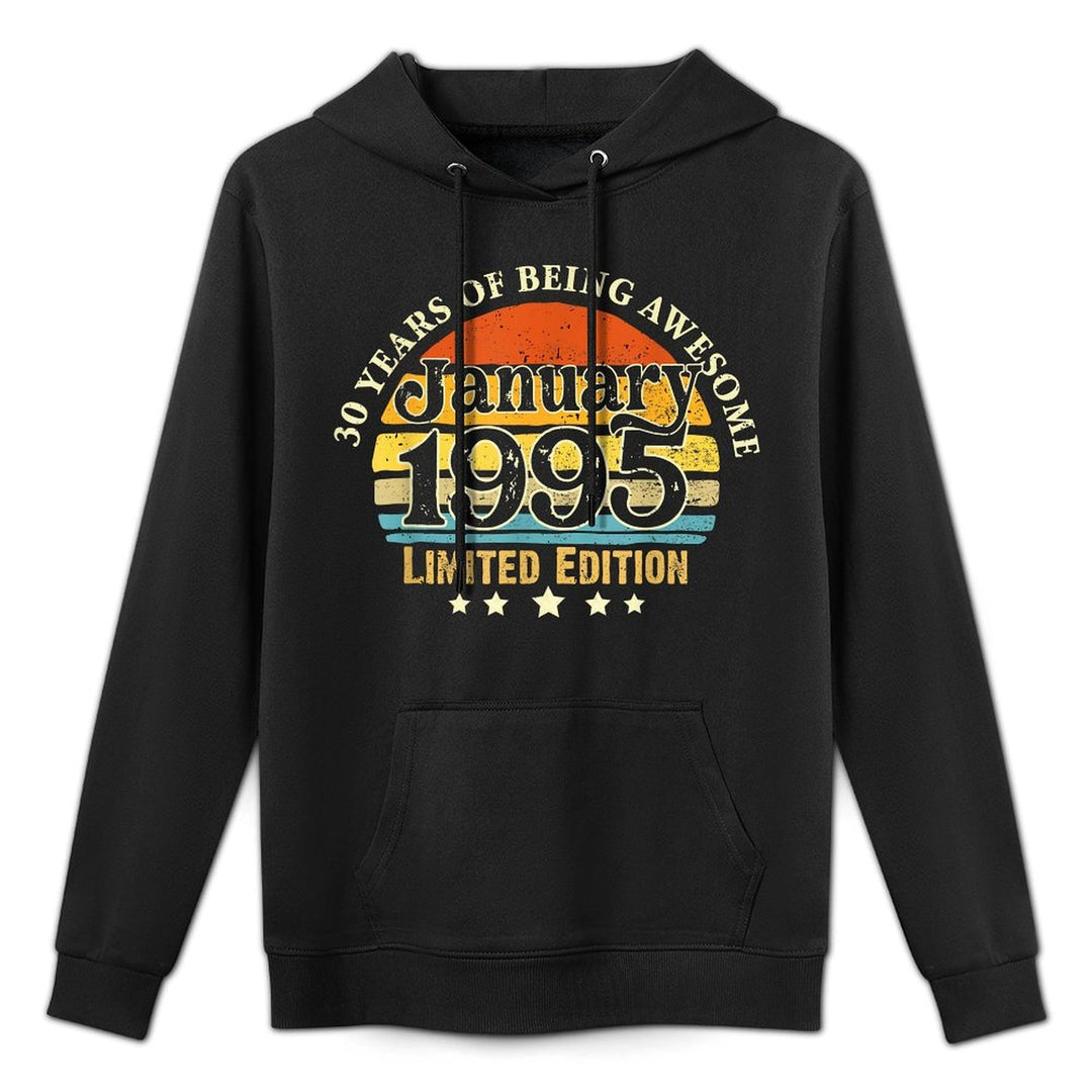 30 Years Old Vintage January 1995 30th Birthday Gifts Versatile Streetwear Hoodie