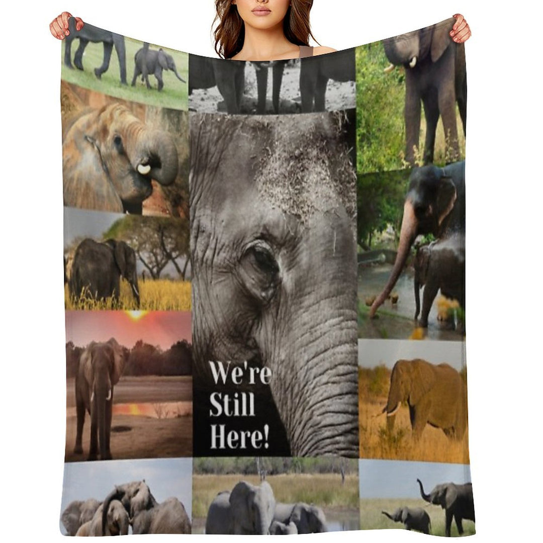 Elephants, We're Still Here Compact Throw Blanket