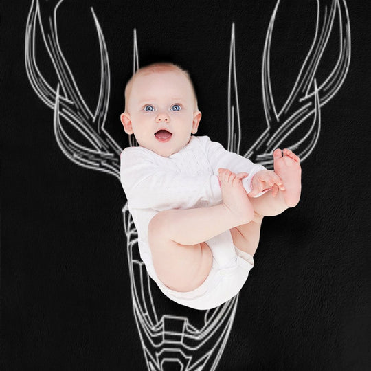 Mx Stag Head Compact Throw Blanket