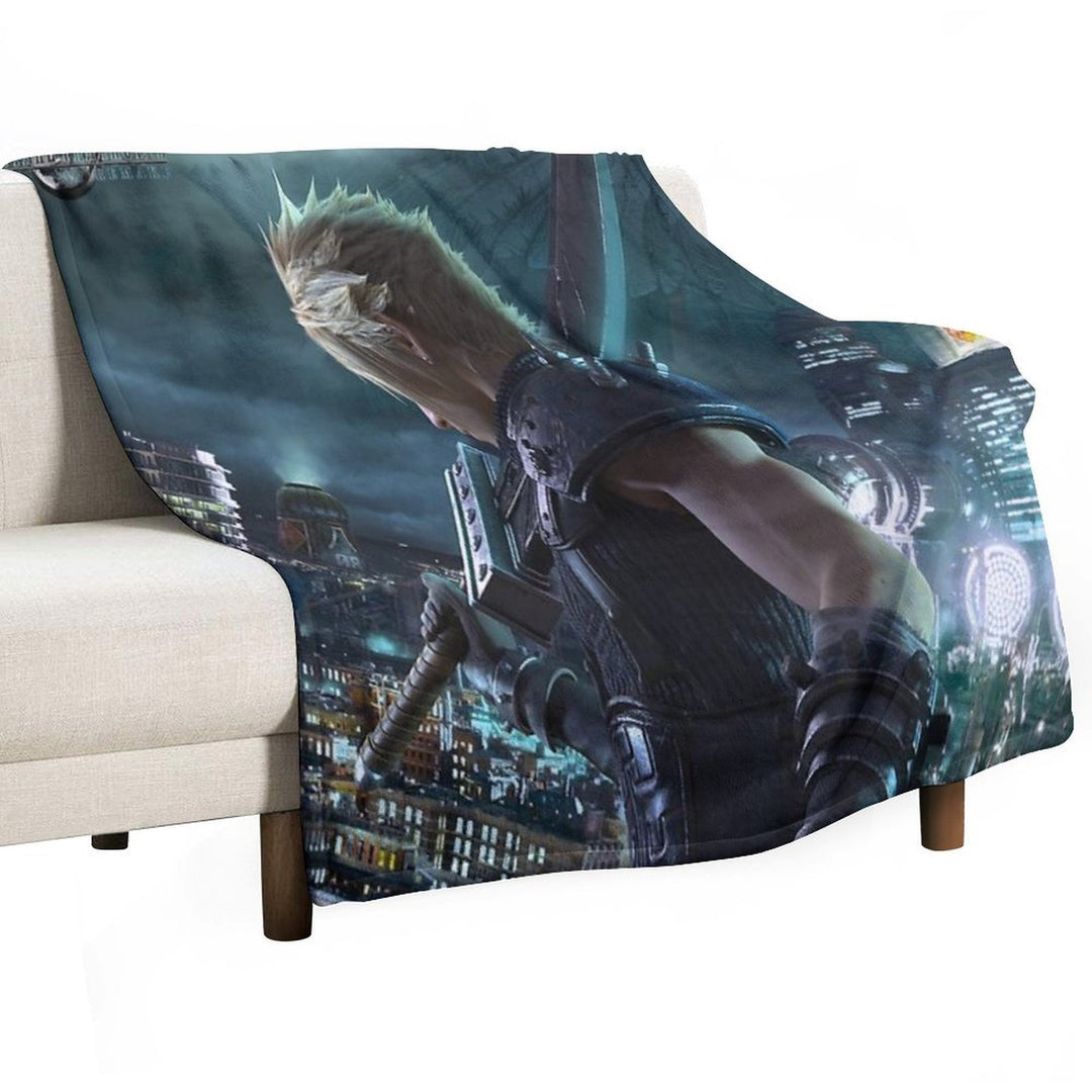 Cloud Final Fantasy VII Remake Lightweight Throw Blanket