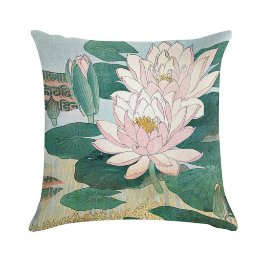 Sacred Lotus Flower Soft Warmth Comfort Throw Pillow