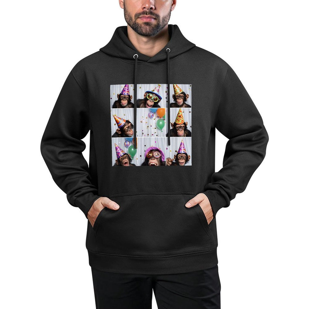 Funny Monkey Selfie Colorful Zoo Animal Monkey Birthday Adjustable Hood Hoodie