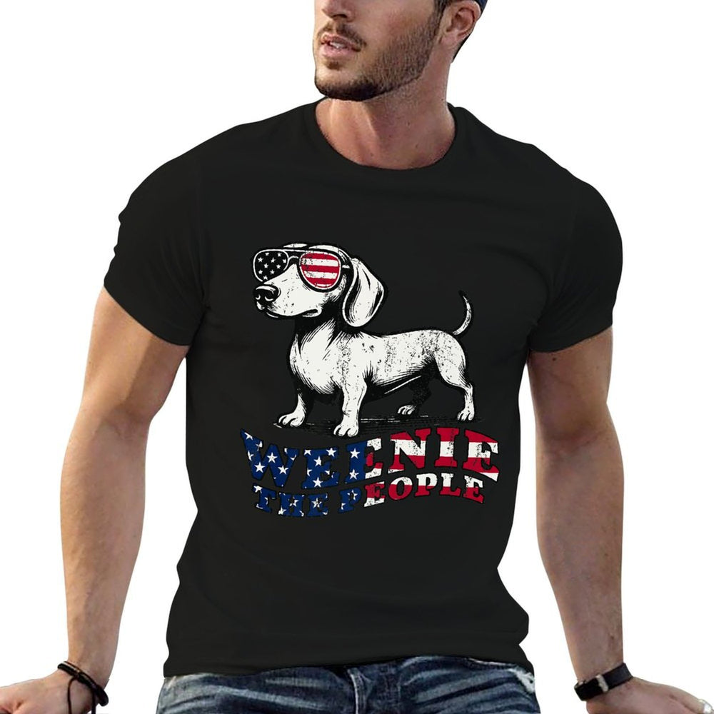 Weenie The People Dachshund 4th of July Patriotic Funny Premium  Vintage-inspired T-Shirt