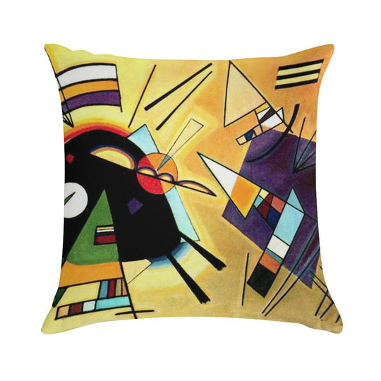 Vassily Kandinsky Black And Violet 1923 Soft Short Plush Fabric Throw Pillow