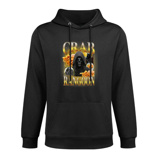 Crab Rangoon Meme Bootleg Rap Style Funny Hard Skeleton Meme Relaxed Fit Hoodie