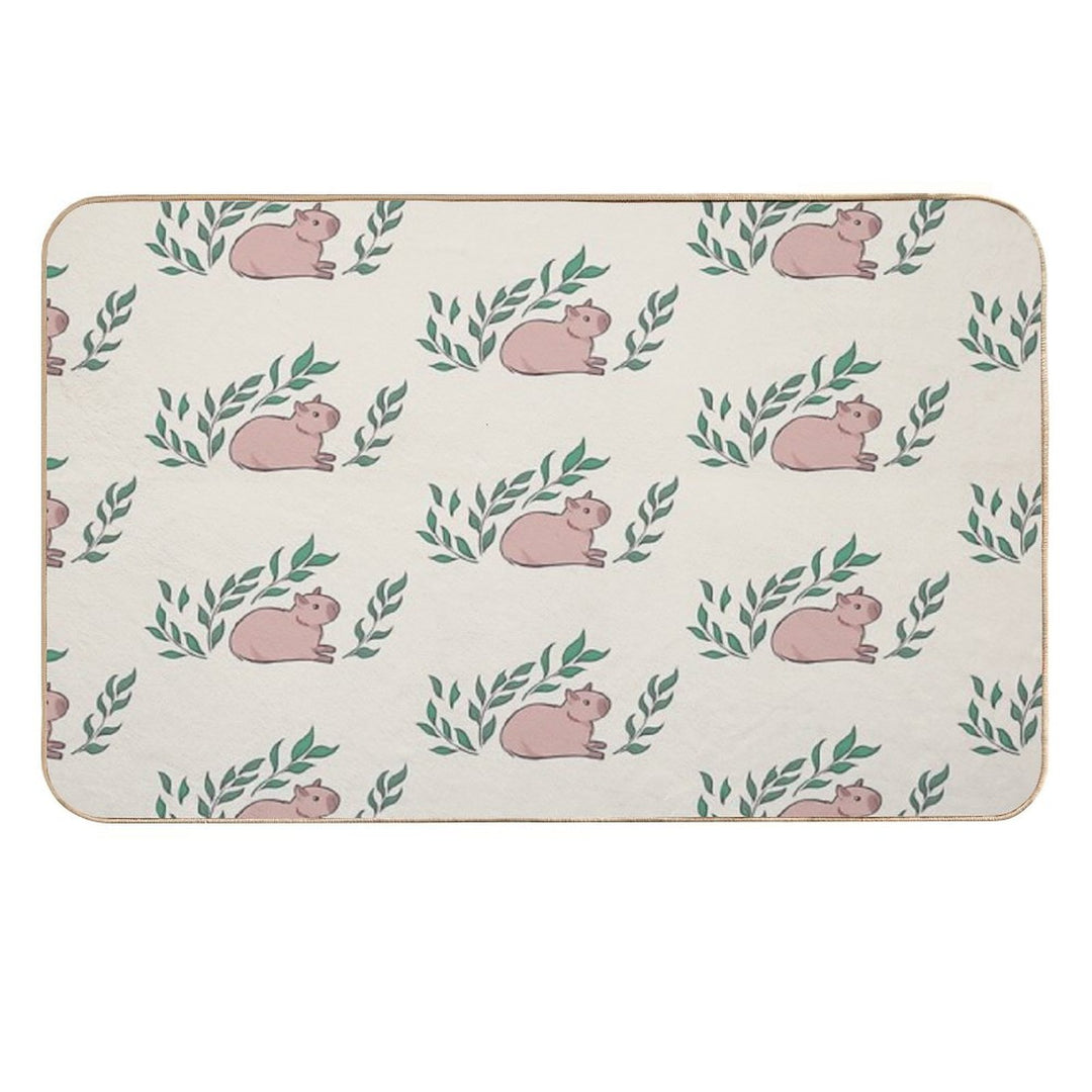 Capybara And Leaf [Colour, Light]  Multi-Purpose Bath Mat
