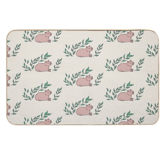 Capybara And Leaf [Colour, Light]  Multi-Purpose Bath Mat