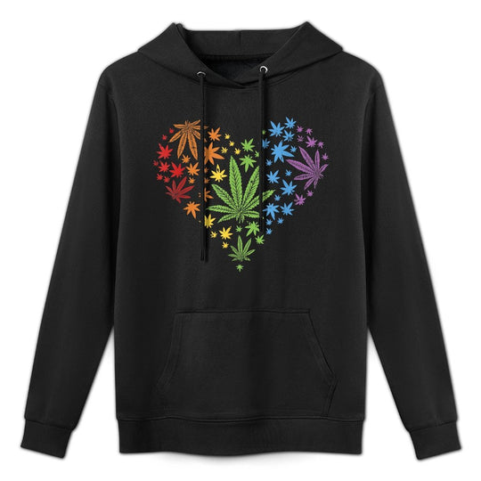 Marijuana Heart LGBT Weed Leaf Gay Pride Stoner Gift Moisture-Wicking Hoodie